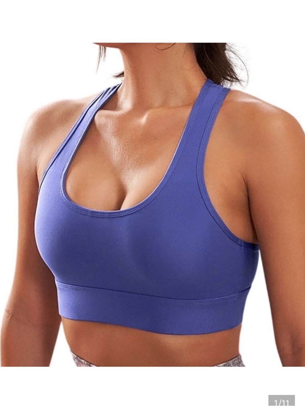 Fabletics Purple Racerback Medium-Support Sports Bra (1X)